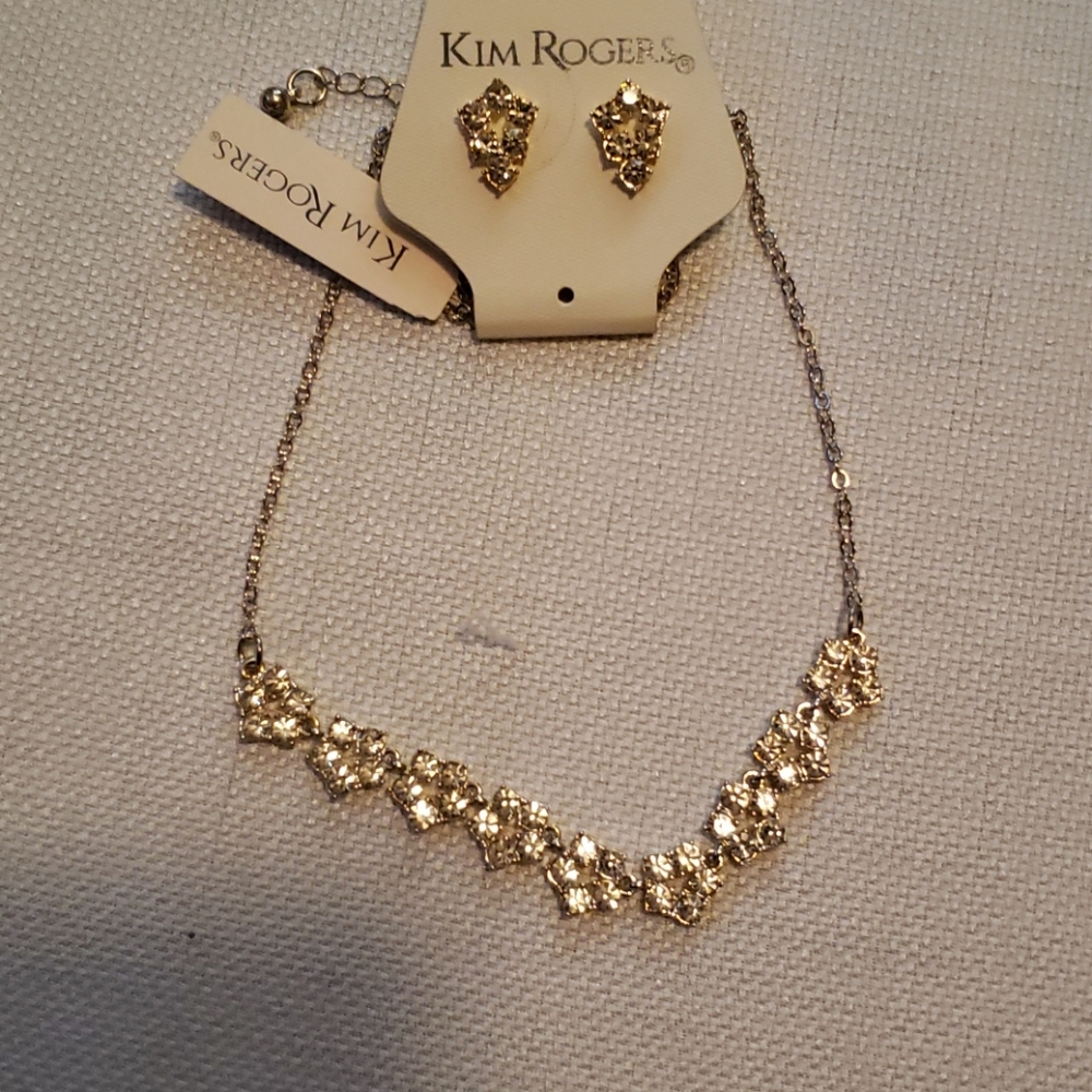 5/$20..Kim Rogers Rhinestone Necklace and Earrings